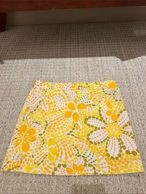 J. Crew Yellow Floral Mini Skirt